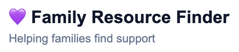 Family Resource Finder — Helping families find support